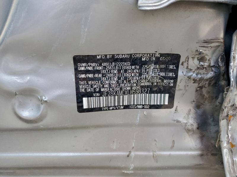 2020 SUBARU FORESTER S #3301959413