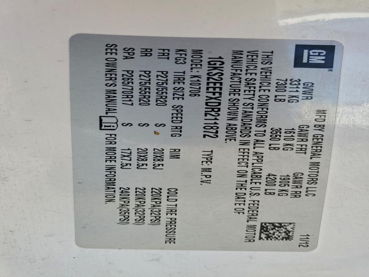 Lot #3311724266 2013 GMC YUKON DENA