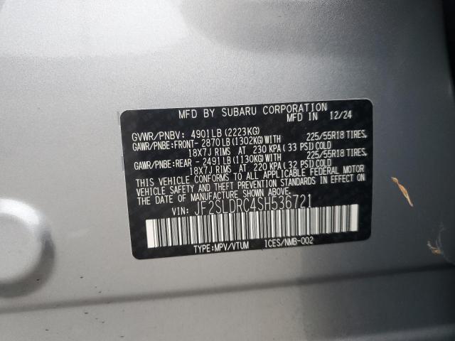 2025 SUBARU FORESTER L #3309347031