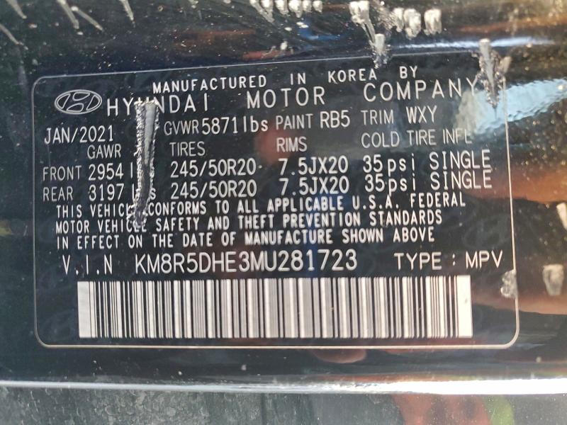 2021 HYUNDAI PALISADE L #3294516500