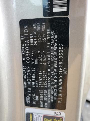 2016 KIA SEDONA LX #3304653029