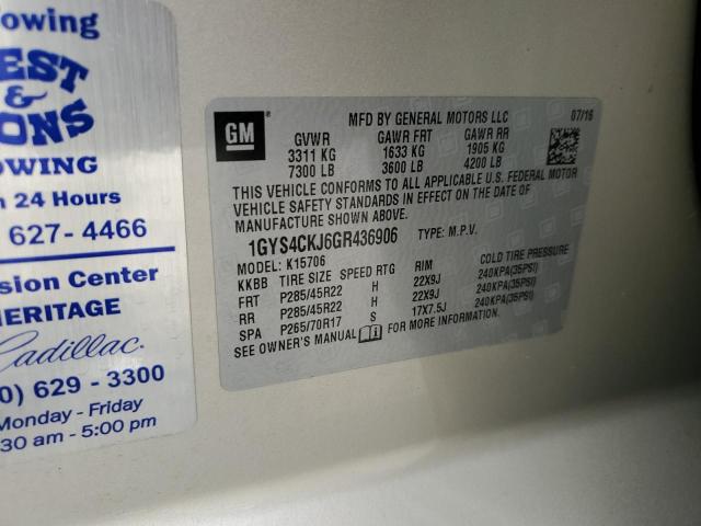 2016 CADILLAC ESCALADE P #3291267955