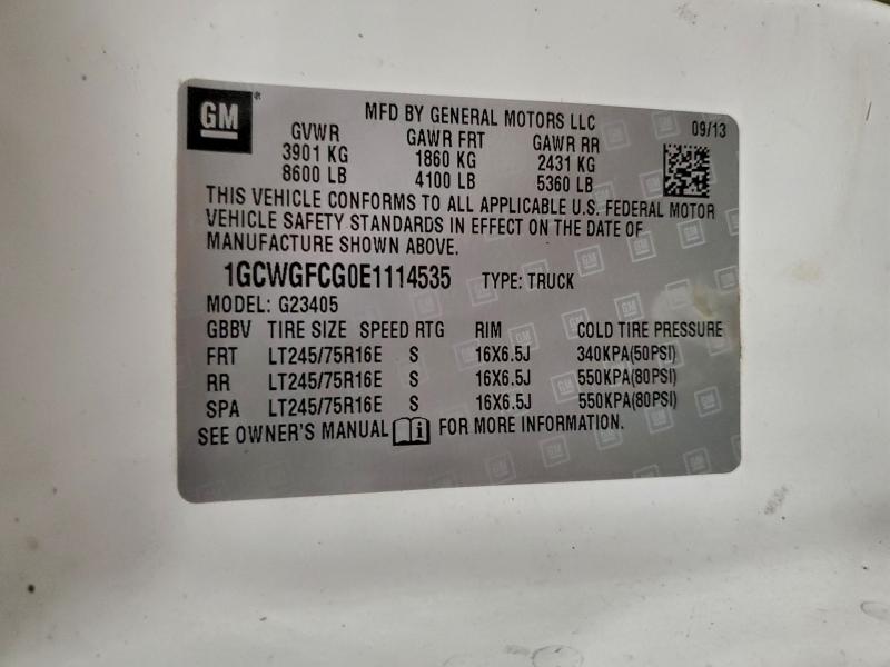 2014 CHEVROLET EXPRESS G2 #3297882790