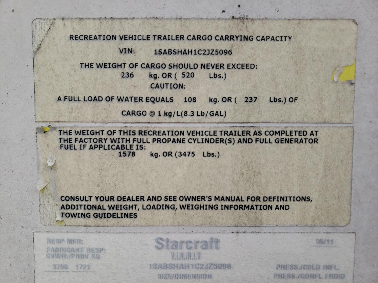 Lot #3286587199 2012 STARCRAFT TRAVELSTAR