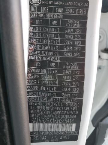 2019 LAND ROVER RANGE ROVE #3287793099