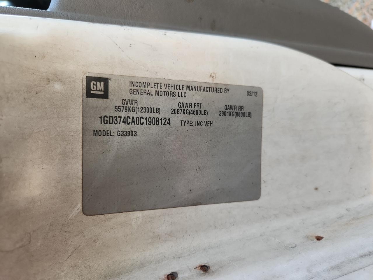 GMC SAVANA CUTAWAY G3500