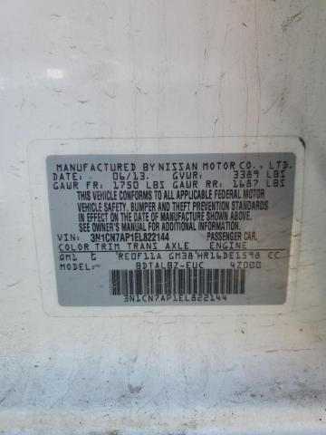 2014 NISSAN VERSA S #3284808522