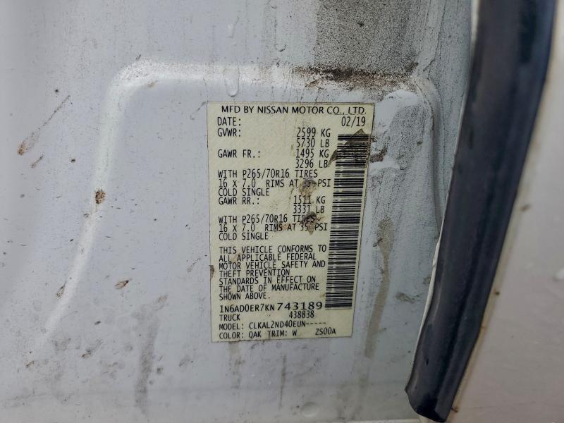 2019 NISSAN FRONTIER S #3296222452