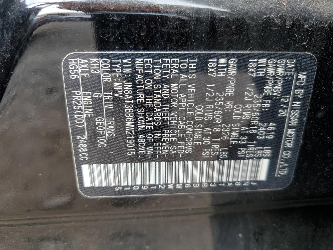 Lot #3301983448 2021 NISSAN ROGUE SV