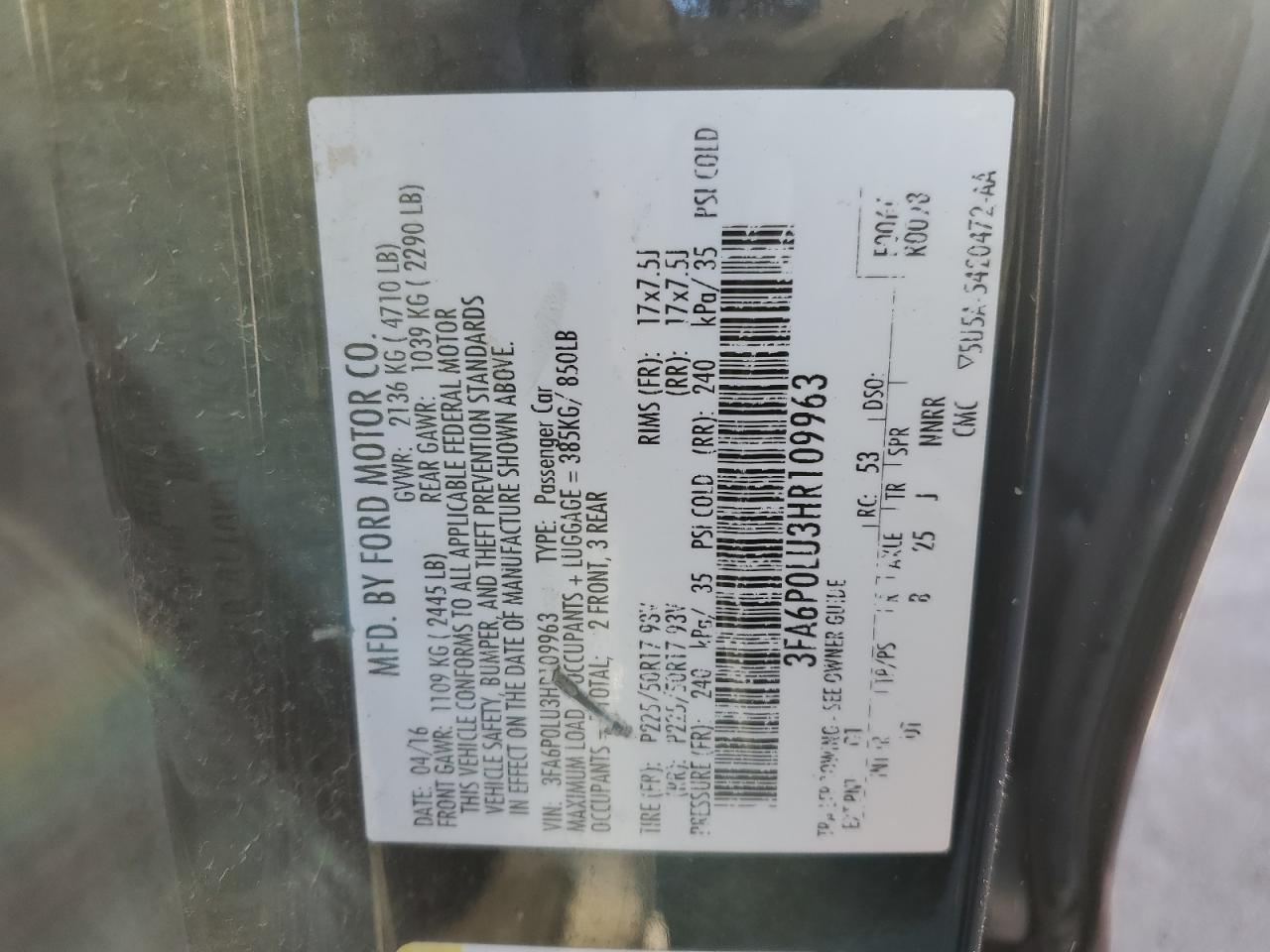 FORD FUSION SE HYBRID