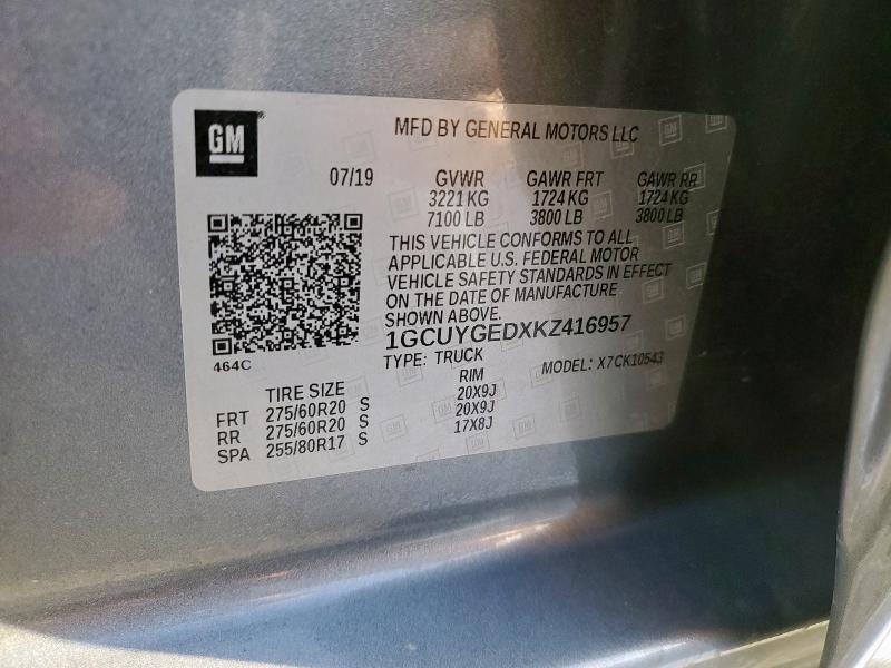 2019 CHEVROLET SILVERADO #3311520234