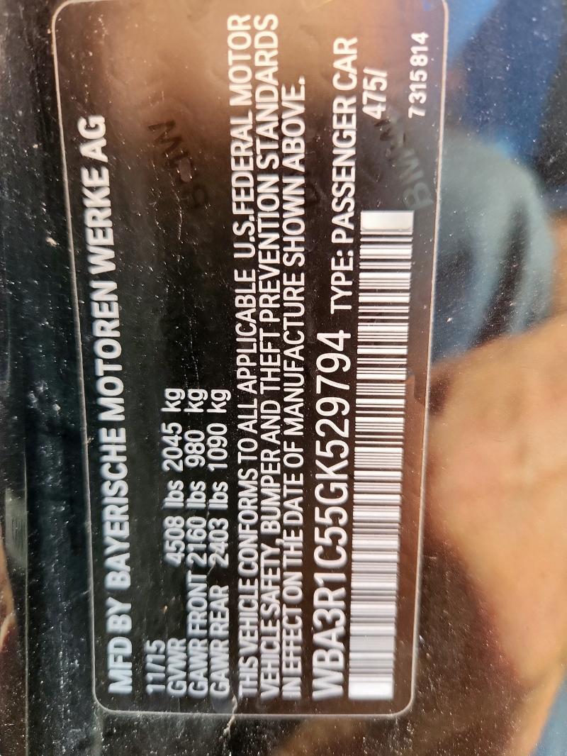 2016 BMW 435 I WBA3R1C55GK529794