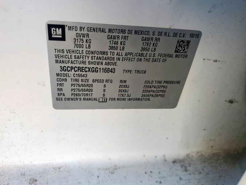 2016 CHEVROLET SILVERADO #3290469799