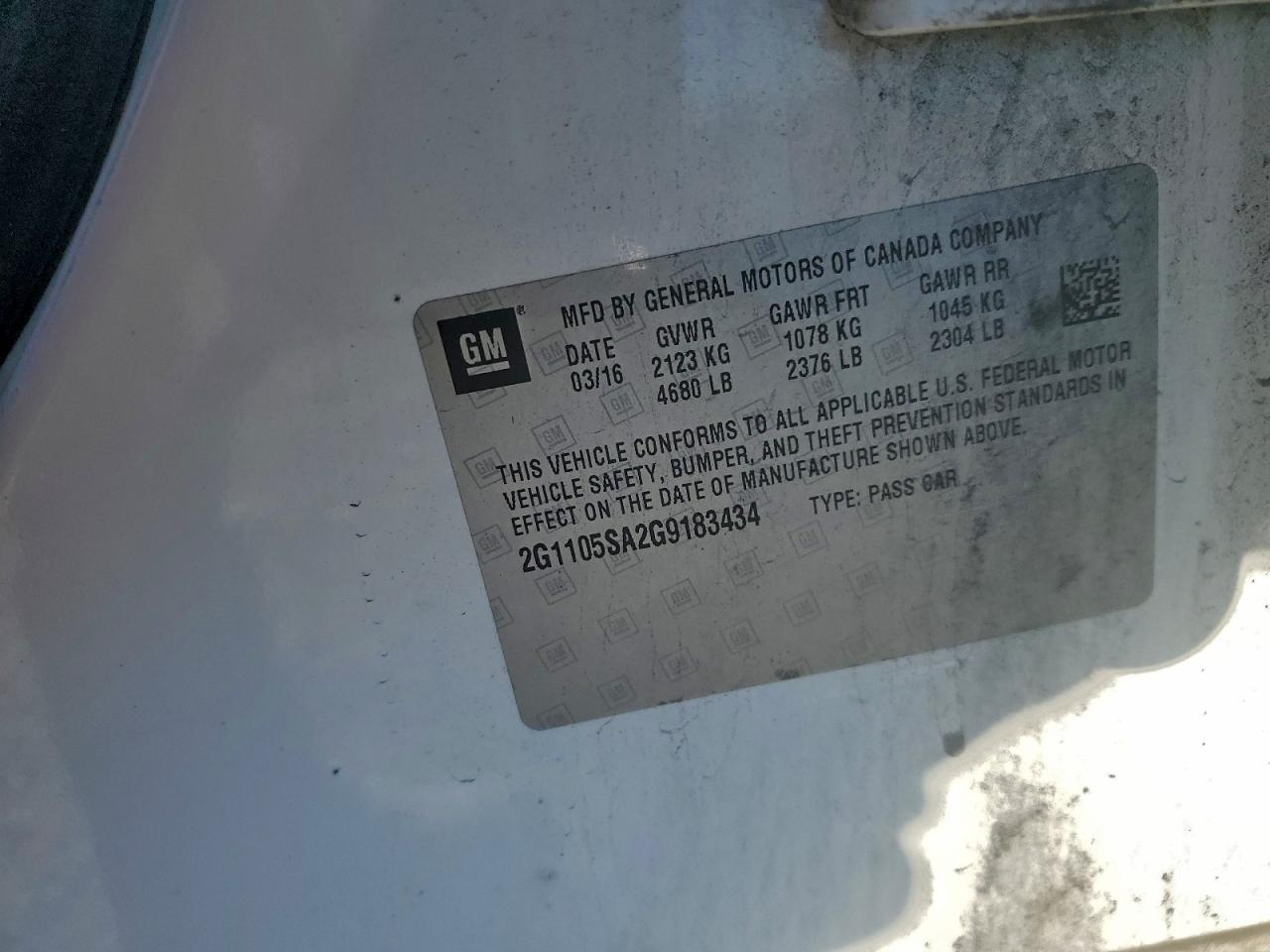 Lot #3317825218 2016 CHEVROLET IMPALA LT