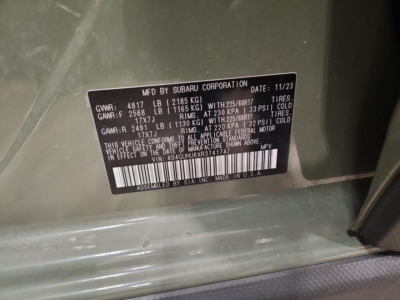 SUBARU CROSSTREK WILDERNESS