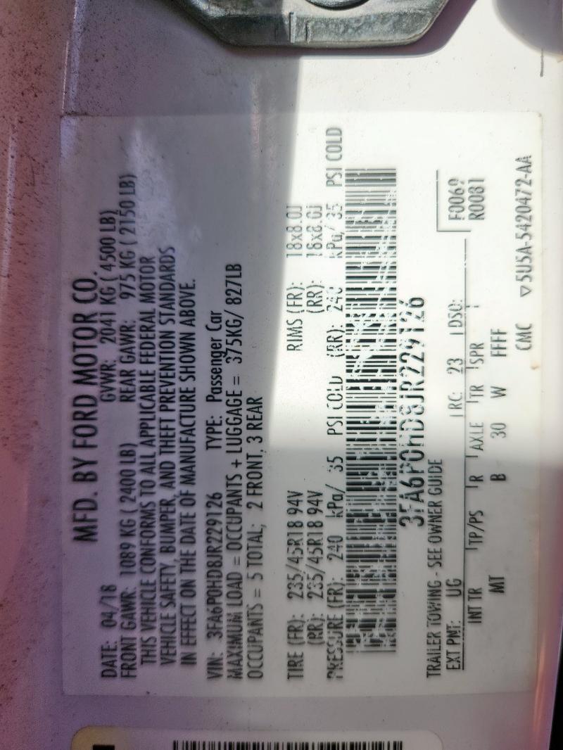 2018 FORD FUSION SE #3301594622