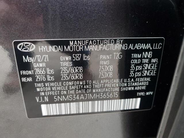 2021 HYUNDAI SANTA FE S - 5NMS34AJ1MH365615