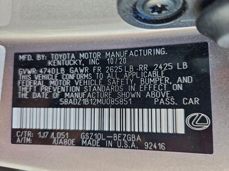 2021 LEXUS ES 350 BAS #3301859025