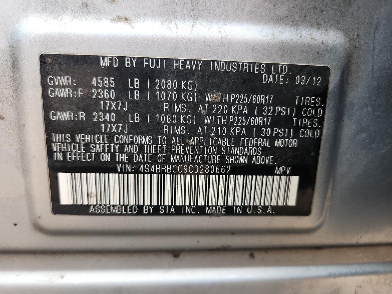 SUBARU OUTBACK 2.5I PREMIUM