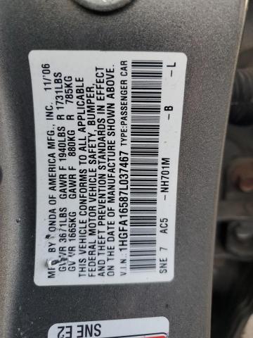 2007 HONDA CIVIC LX #3294259877