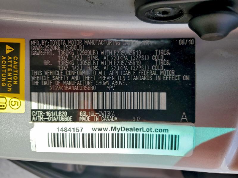 2010 LEXUS RX 350 #3292562672