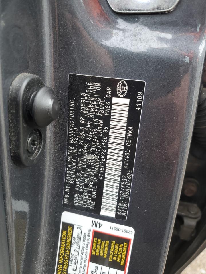 Lot #3302734007 2011 TOYOTA CAMRY BASE