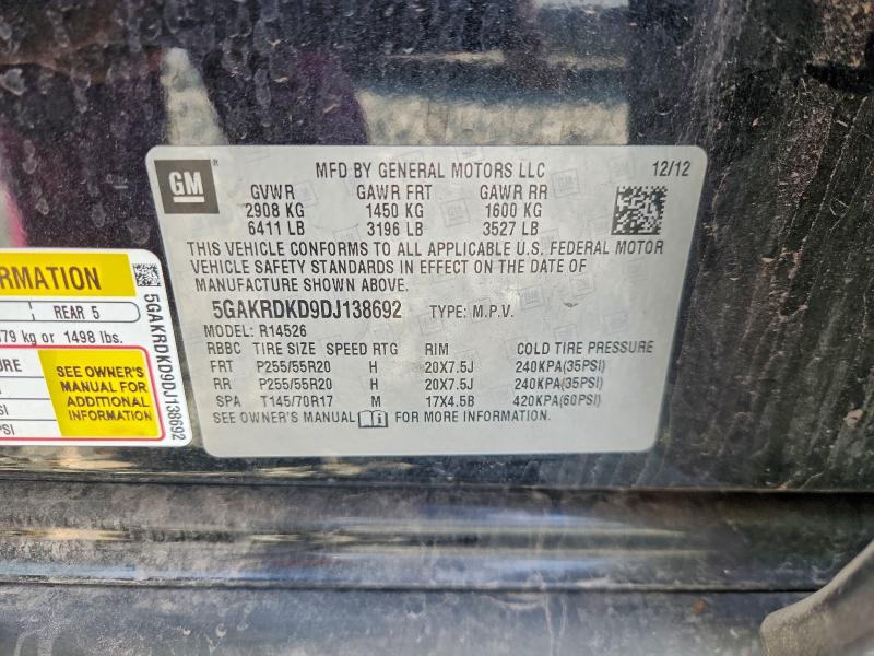 2013 BUICK ENCLAVE #3304608434