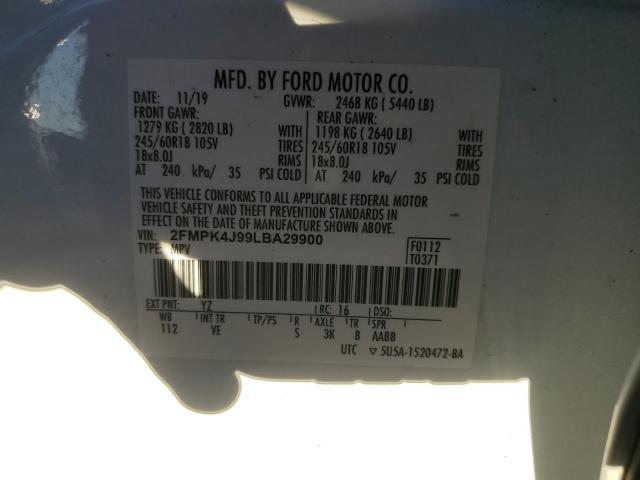 2020 FORD EDGE SEL #3302875910