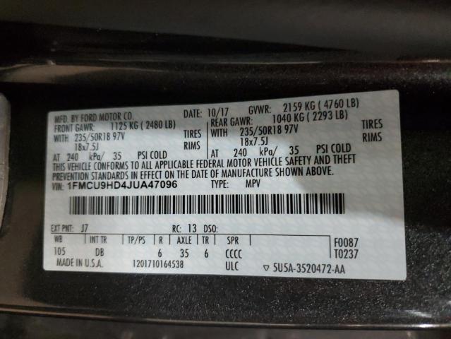 2018 FORD ESCAPE SEL - 1FMCU9HD4JUA47096