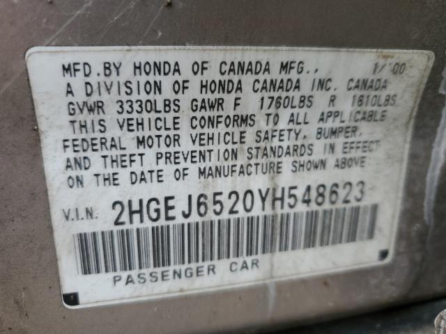 2000 HONDA CIVIC #3291390161