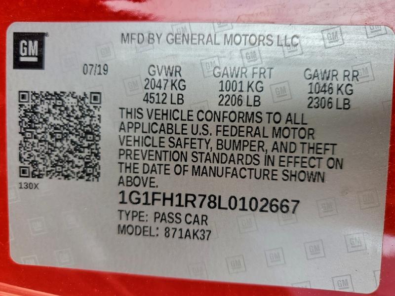 2020 CHEVROLET CAMARO SS #3296878820