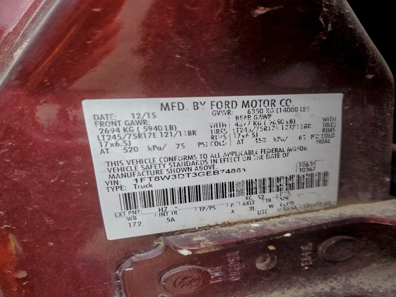 2016 FORD F350 SUPER #3294195940