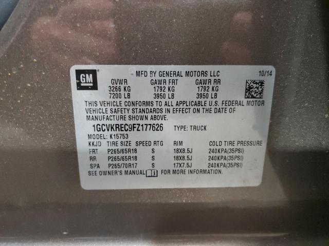 2015 CHEVROLET SILVERADO - 1GCVKREC9FZ177626