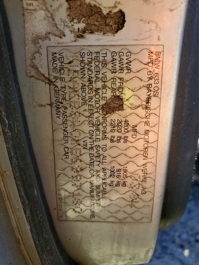 1984 BMW 633 CSI AU #3290183210