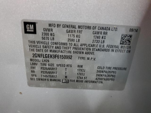 2015 CHEVROLET EQUINOX LT #3287698012