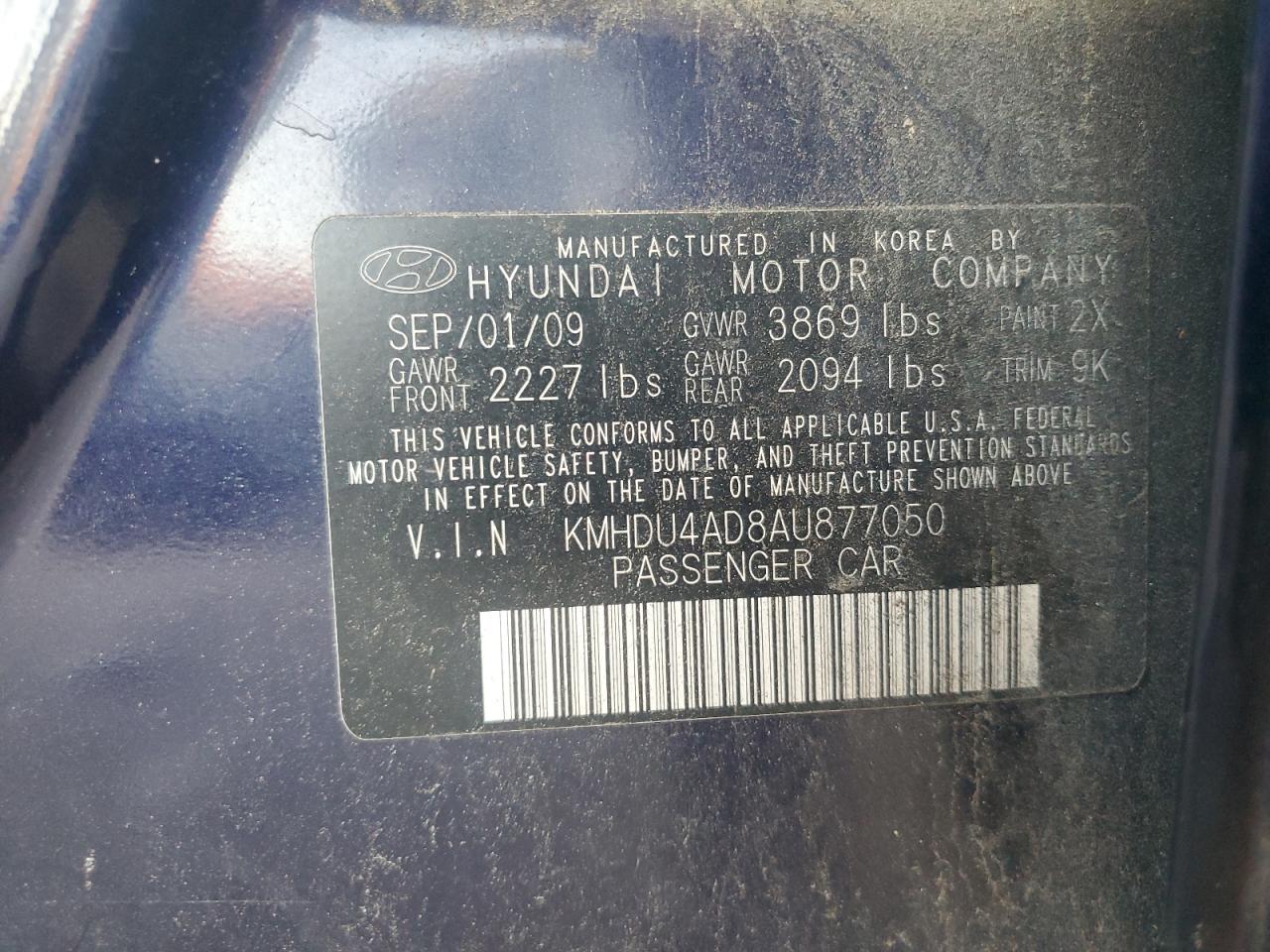 HYUNDAI ELANTRA BLUE