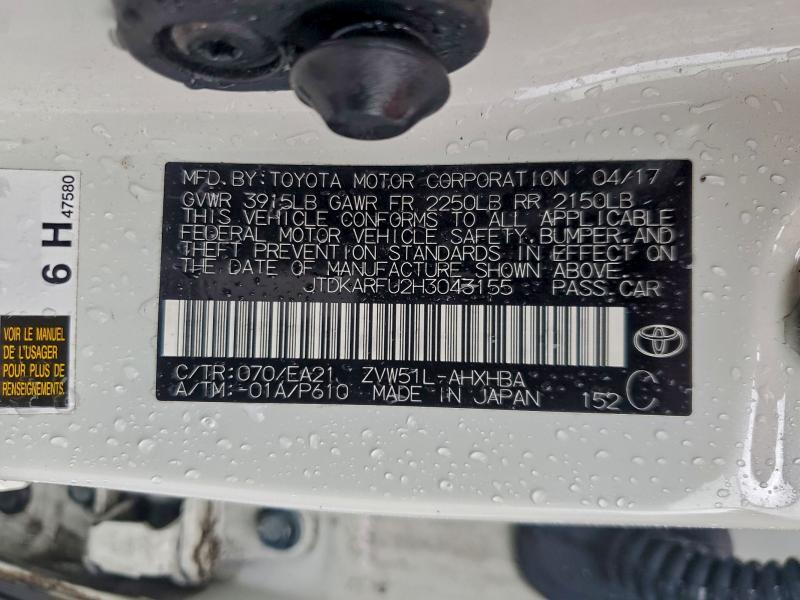 2017 TOYOTA PRIUS #3301631636