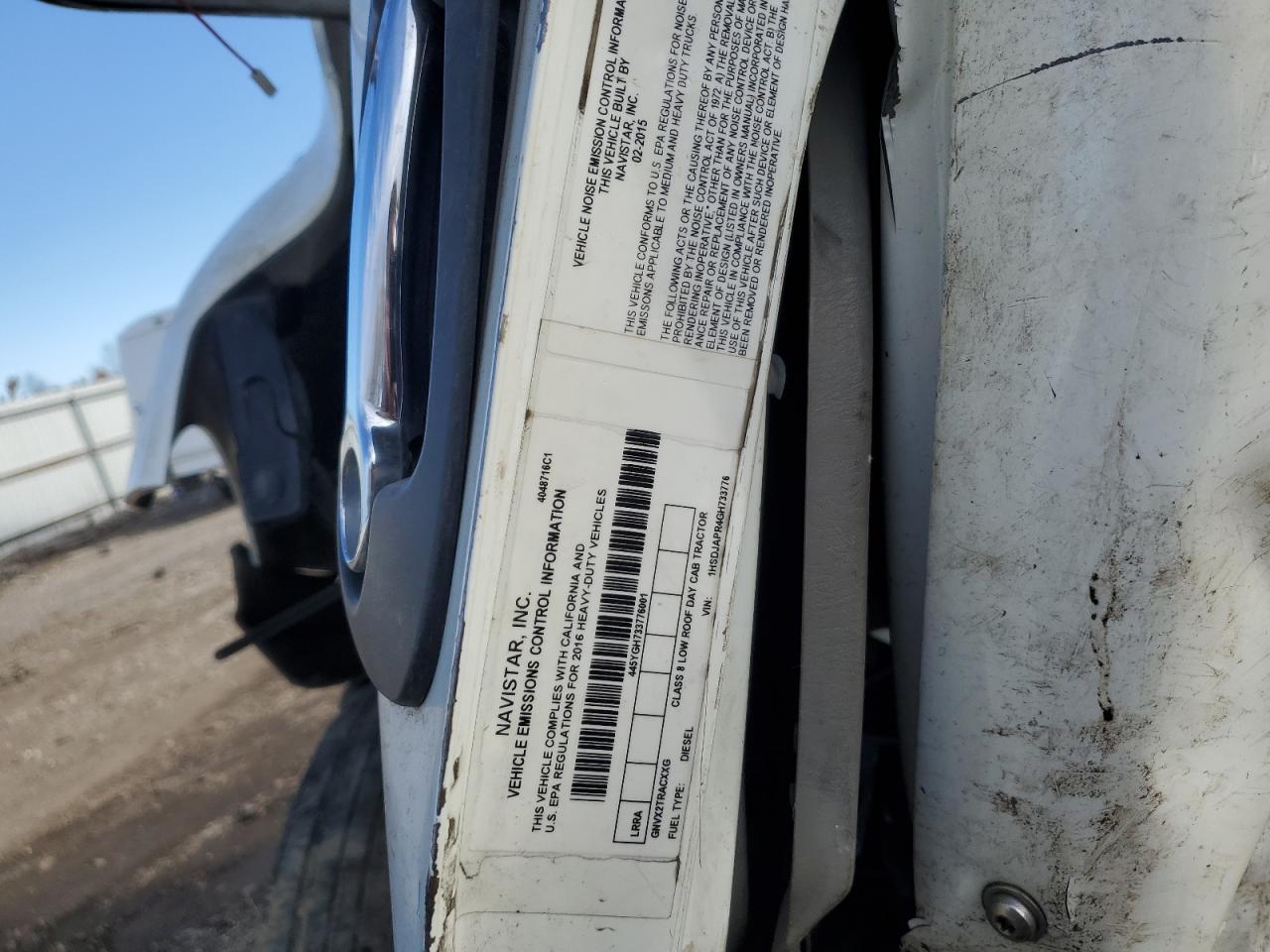 Lot #3292311263 2016 INTERNATIONAL PROSTAR