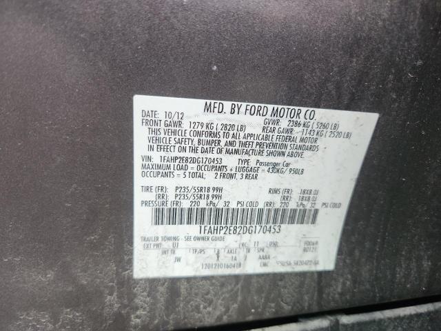 2013 FORD TAURUS SEL - 1FAHP2E82DG170453