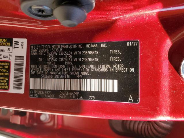 2022 TOYOTA HIGHLANDER #3297147553