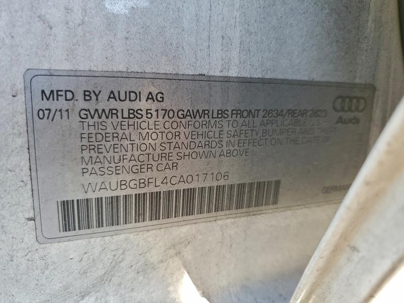 2012 AUDI S4 PREMIUM #3304131497