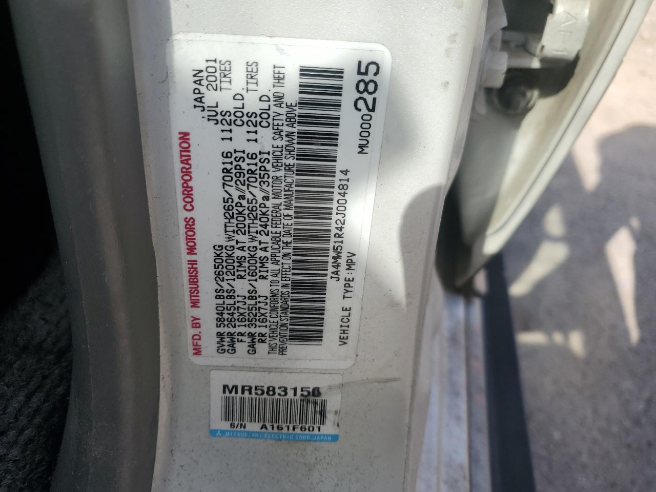 Lot #3283797419 2002 MITSUBISHI MONTERO LI