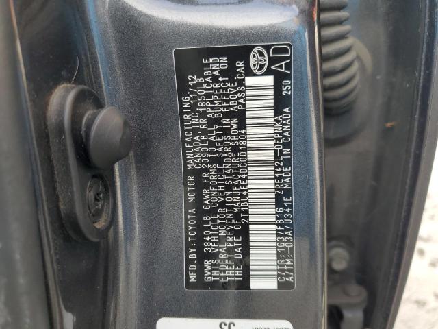 2013 TOYOTA COROLLA BA - 2T1BU4EE4DC001804