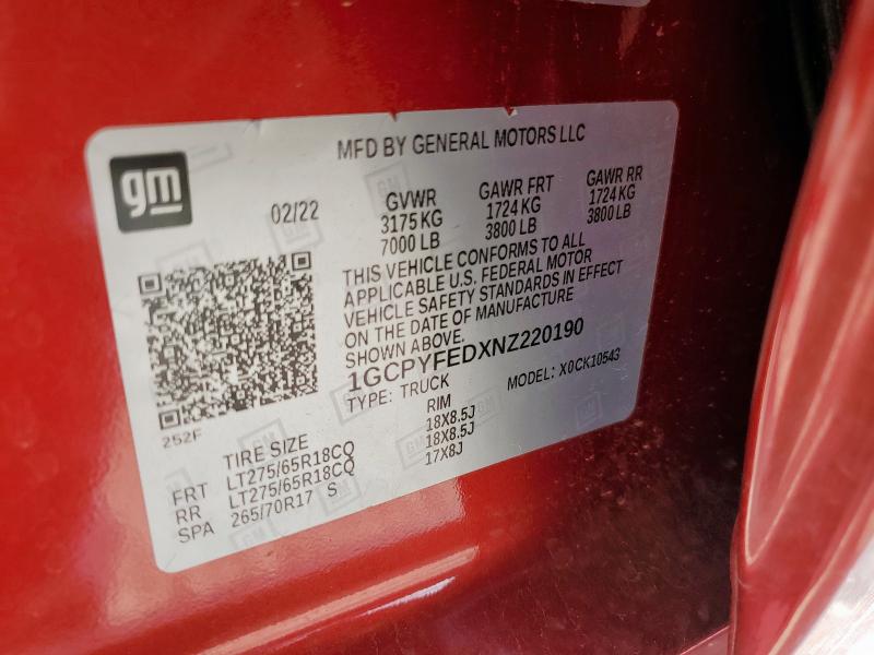 2022 CHEVROLET SILVERADO #3305749792