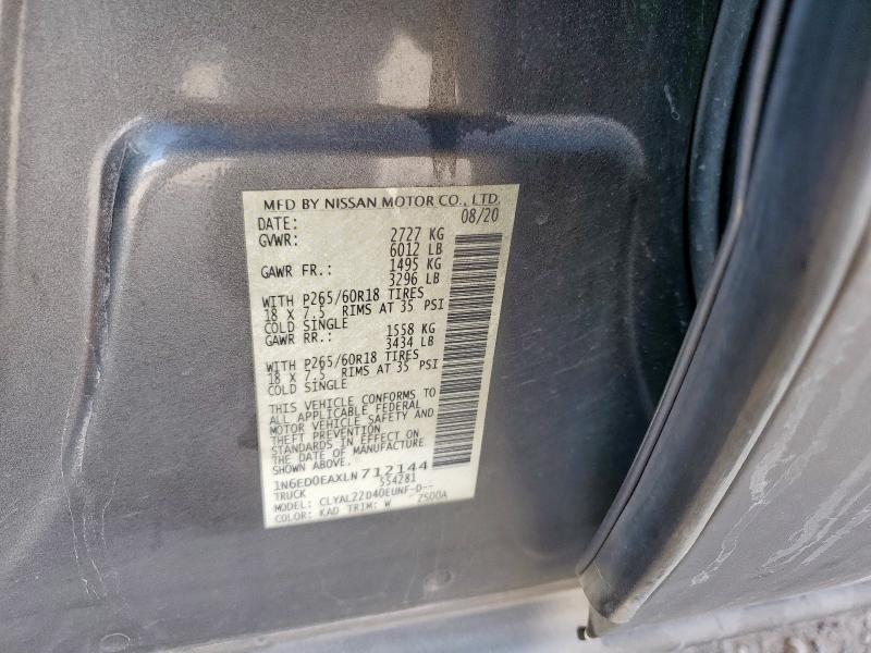 2020 NISSAN FRONTIER S #3290322965