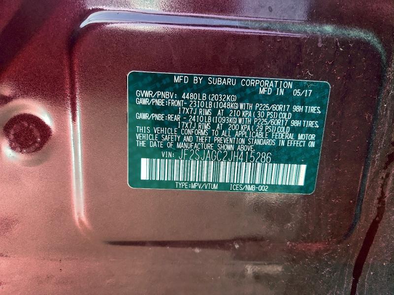 2018 SUBARU FORESTER 2 #3302923142