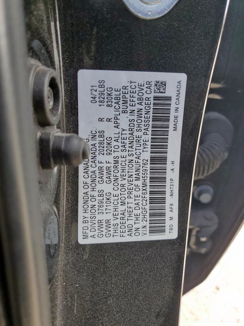 2021 HONDA CIVIC LX #3304657914