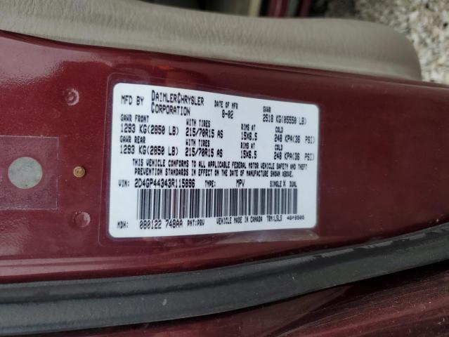 2003 DODGE GRAND CARA #3296939879