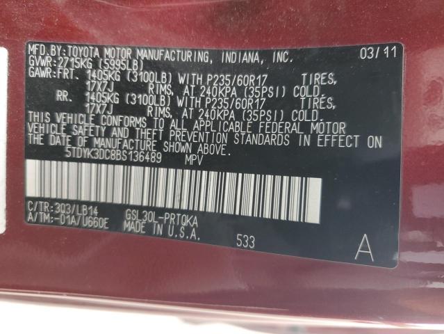 2011 TOYOTA SIENNA XLE #3309506637