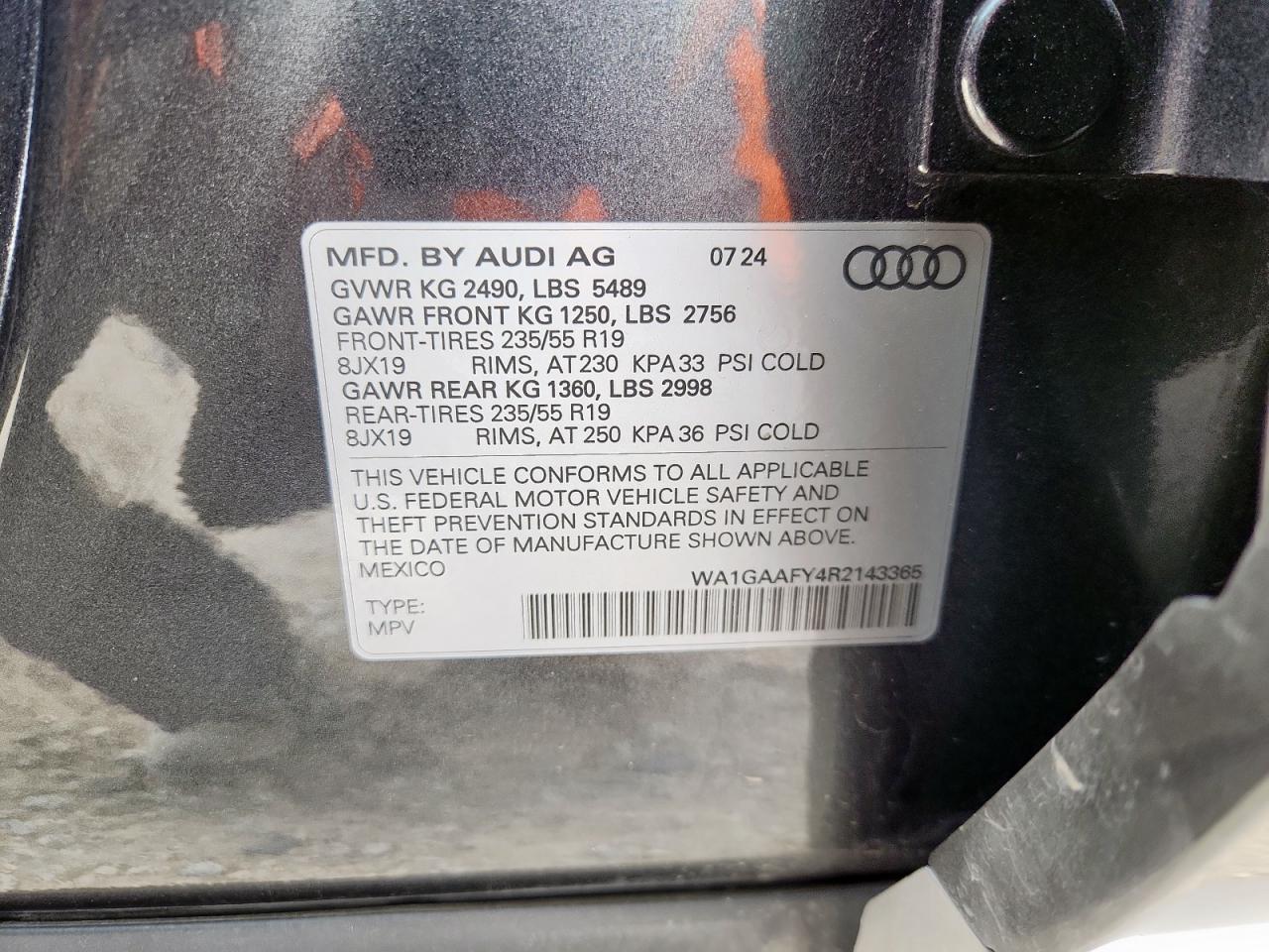 Lot #3304862544 2024 AUDI Q5 PREMIUM